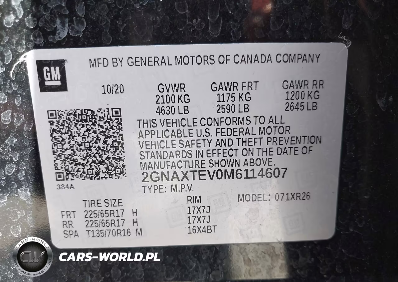 2021 Chevrolet Equinox Awd 2Fl VIN:2GNAXTEV0M6114607 - 9