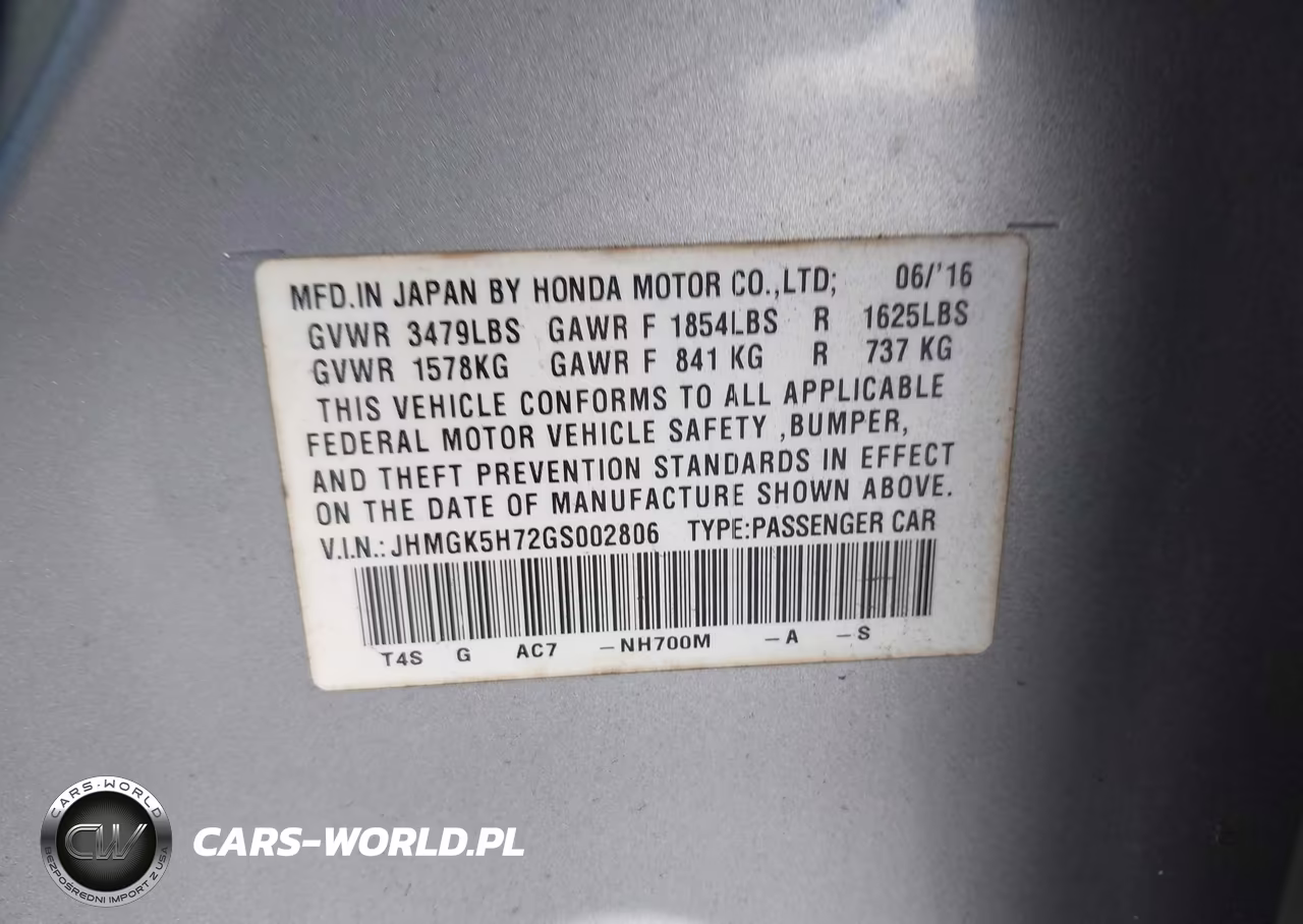 2016 Honda Fit Ex VIN:JHMGK5H72GS002806 - 9