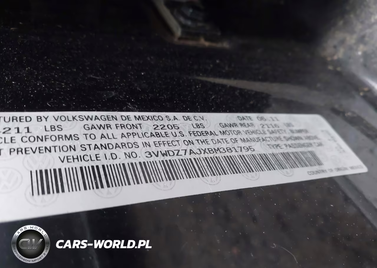 2011 Volkswagen Jetta 2.5L Se VIN:3VWDZ7AJXBM381795 - 9