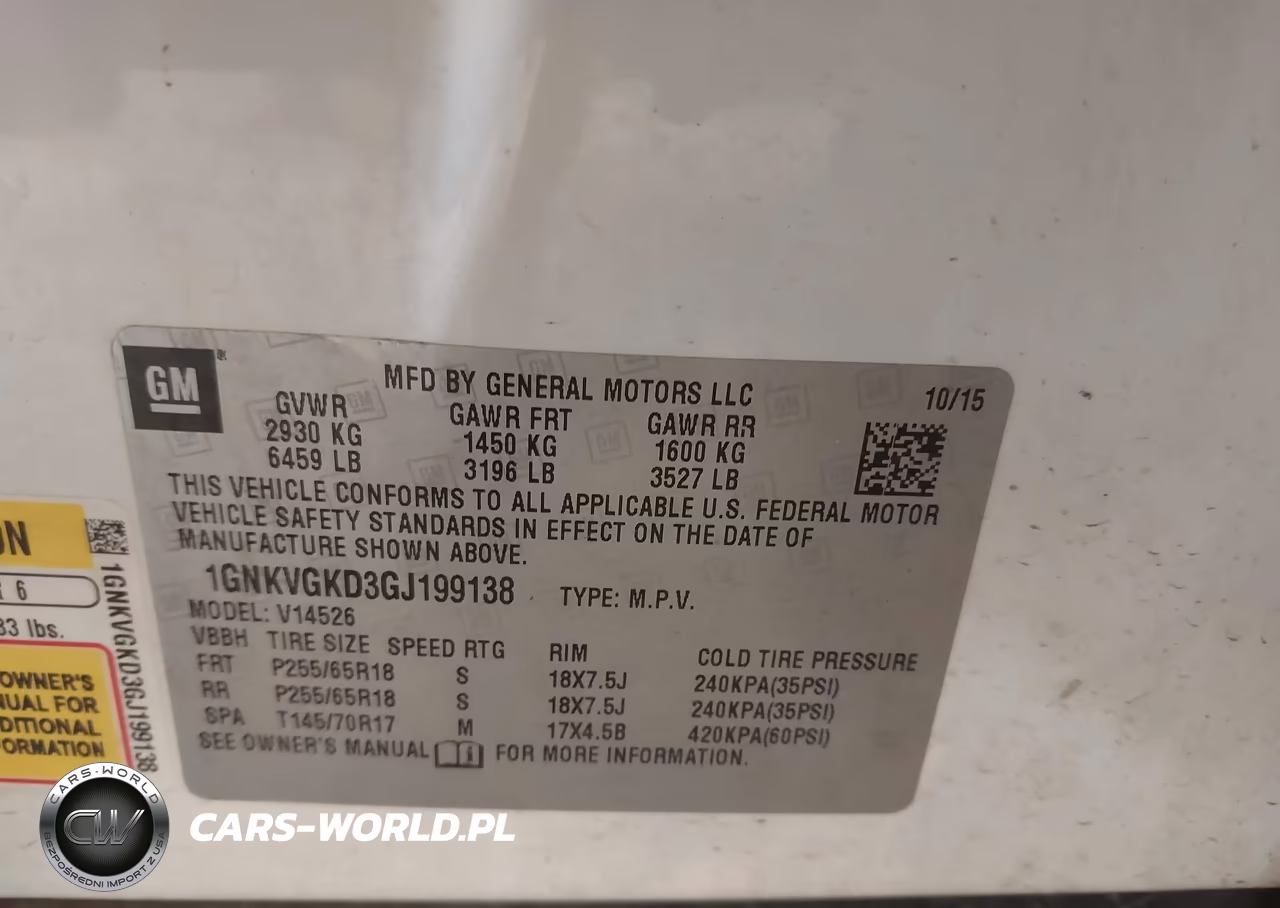 2016 Chevrolet Traverse Lt VIN:1GNKVGKD3GJ199138 - 9
