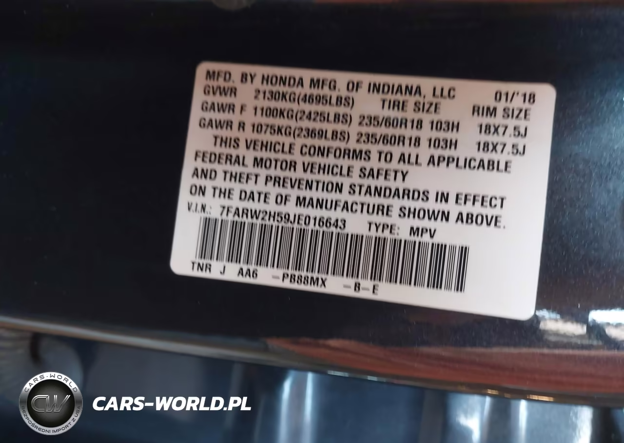 2018 Honda Cr-V Ex VIN:7FARW2H59JE016643 - 9