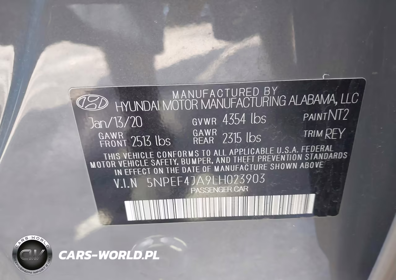 2020 Hyundai Sonata Sel VIN:5NPEF4JA9LH023903 - 9