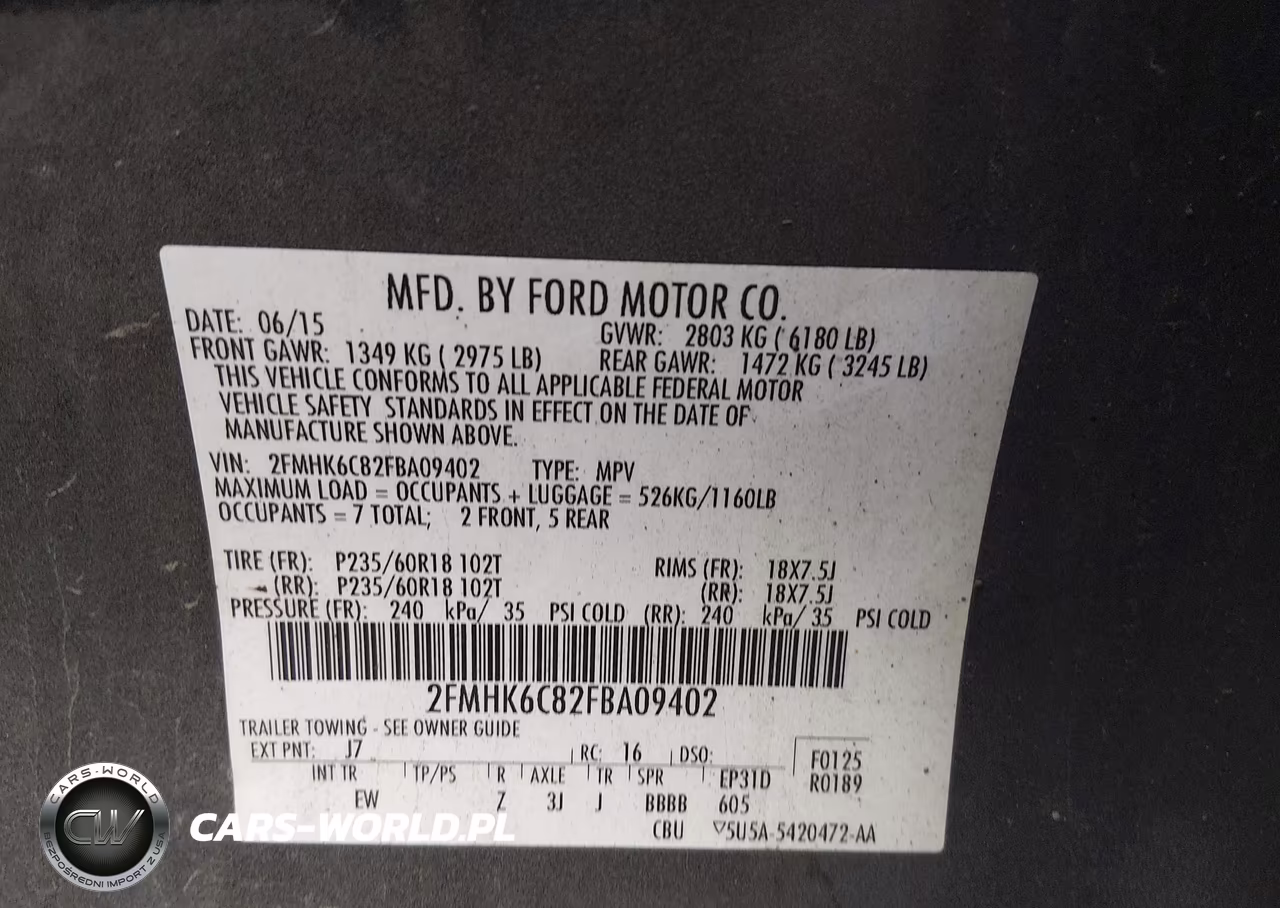 2015 Ford Flex Sel VIN:2FMHK6C82FBA09402 - 9