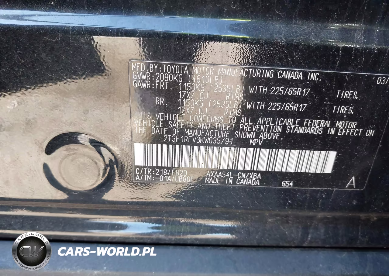 2019 Toyota Rav4 Le VIN:2T3F1RFV3KW035791 - 9