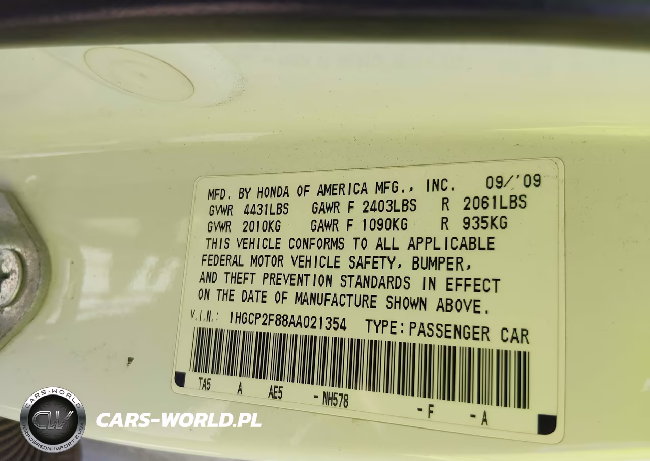 2010 Honda Accord 2.4 Ex-L VIN:1HGCP2F88AA021354 - 9