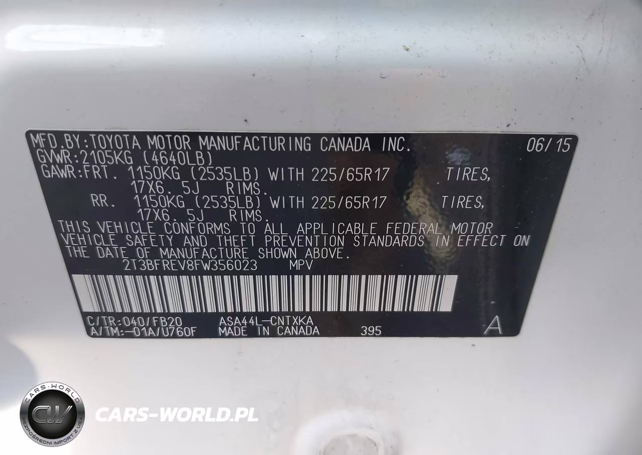2015 Toyota Rav4 Le VIN:2T3BFREV8FW356023 - 9