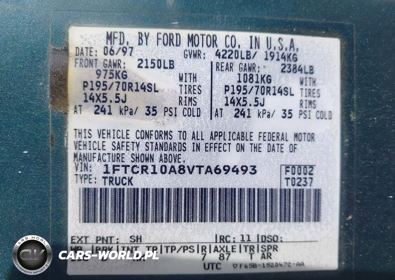 1997 Ford Ranger Splash-Xl-Xlt VIN:1FTCR10A8VTA69493 - 9