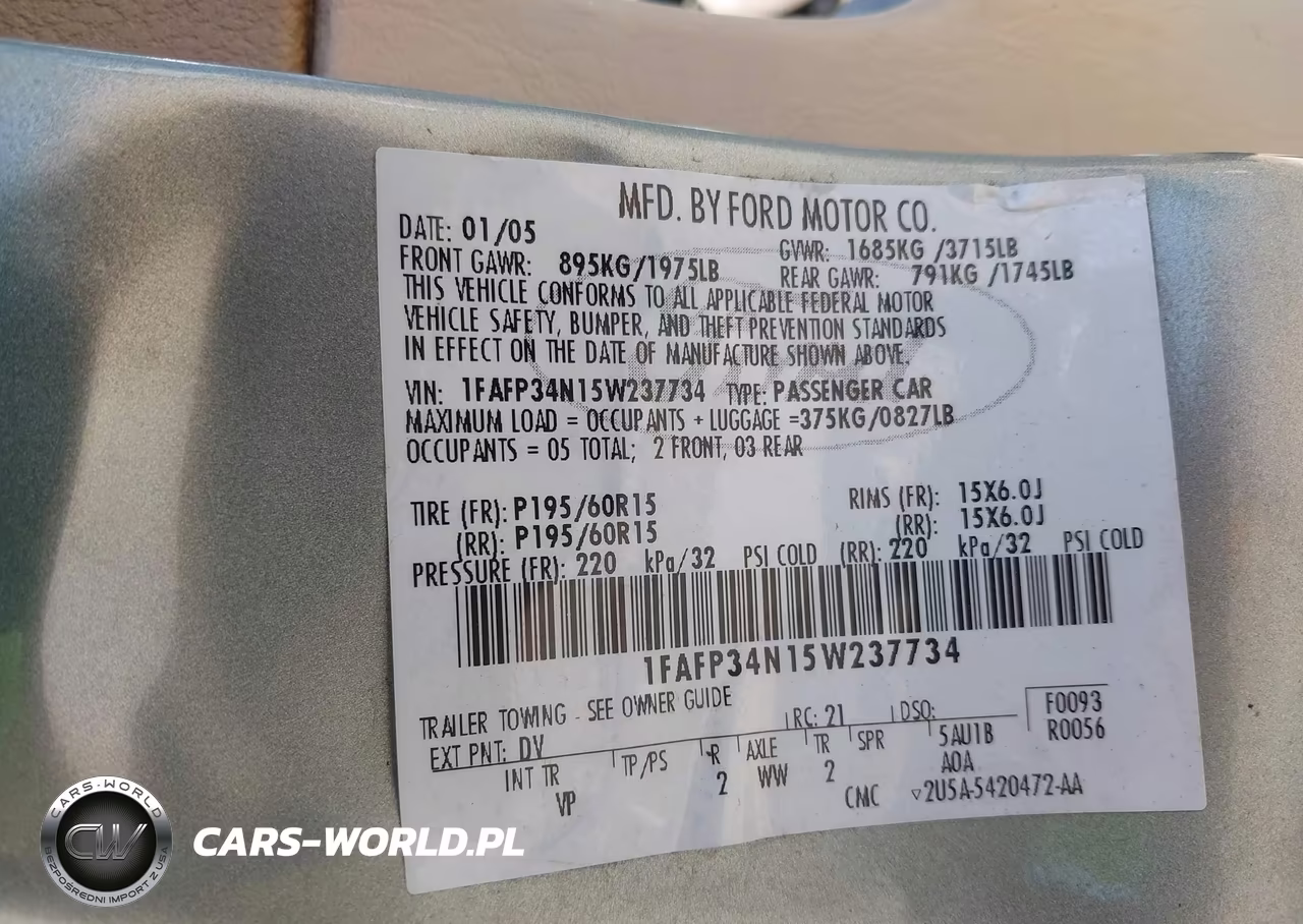2005 Ford Focus Zx4 VIN:1FAFP34N15W237734 - 9