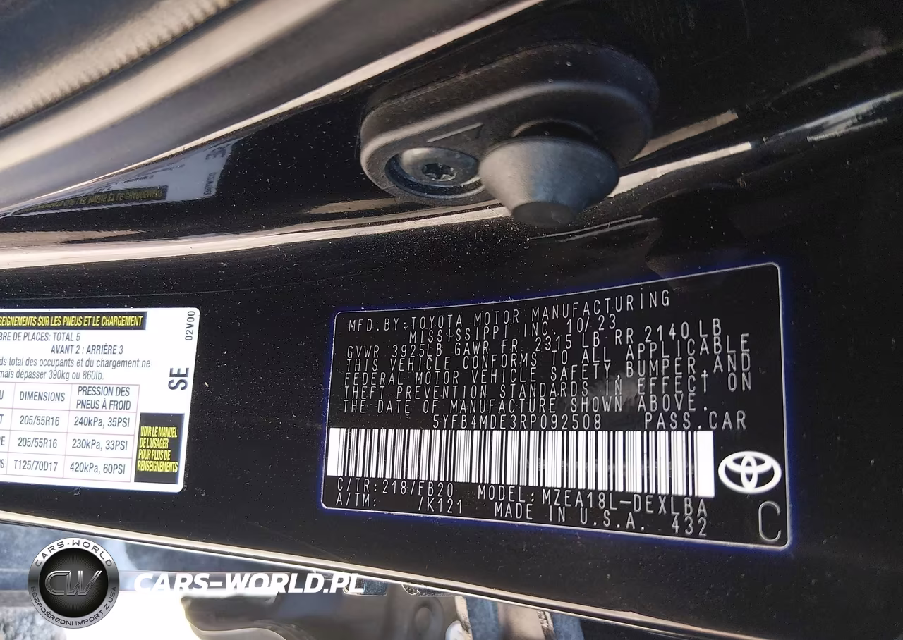 2024 Toyota Corolla Le VIN:5YFB4MDE3RP092508 - 9