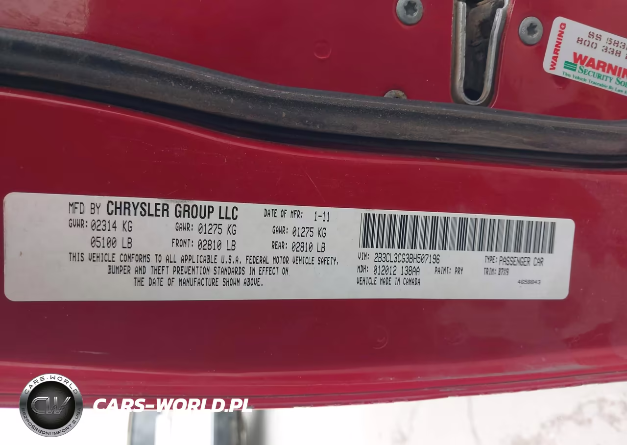 2011 Dodge Charger VIN:2B3CL3CG3BH507196 - 9