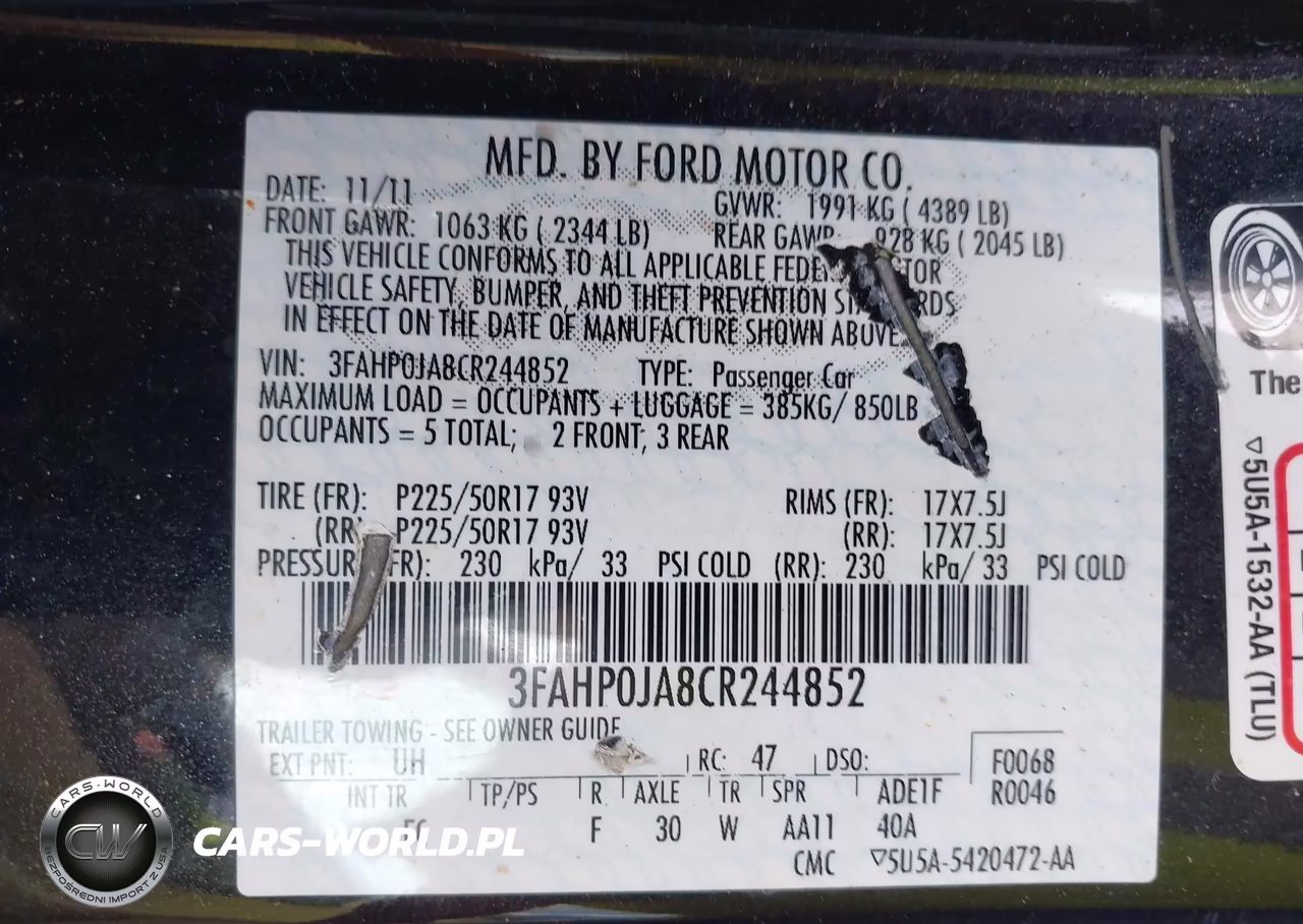 2012 Ford Fusion Sel VIN:3FAHP0JA8CR244852 - 9