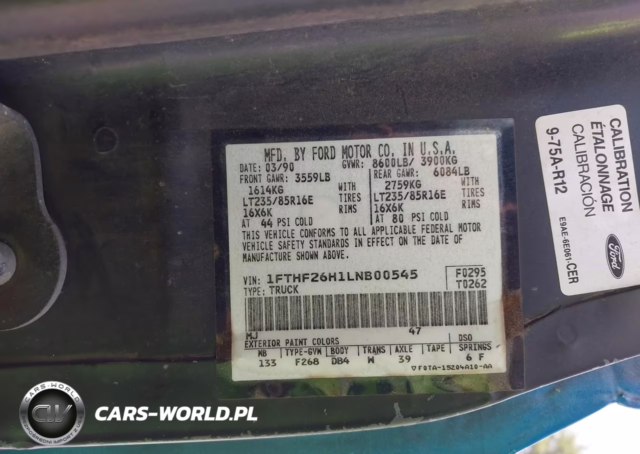 1990 Ford F250 VIN:1FTHF26H1LNB00545 - 9