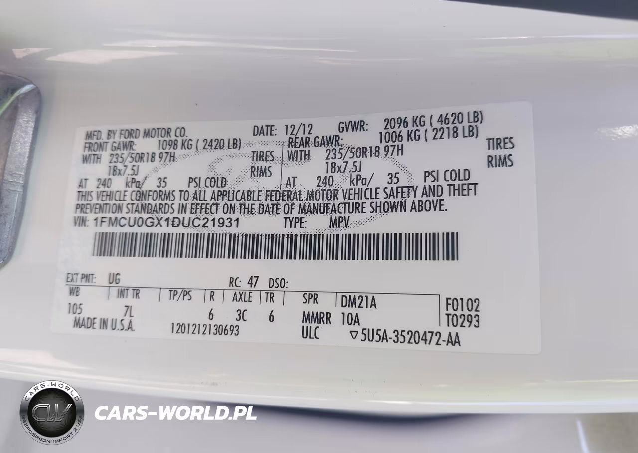 2013 Ford Escape Se VIN:1FMCU0GX1DUC21931 - 9