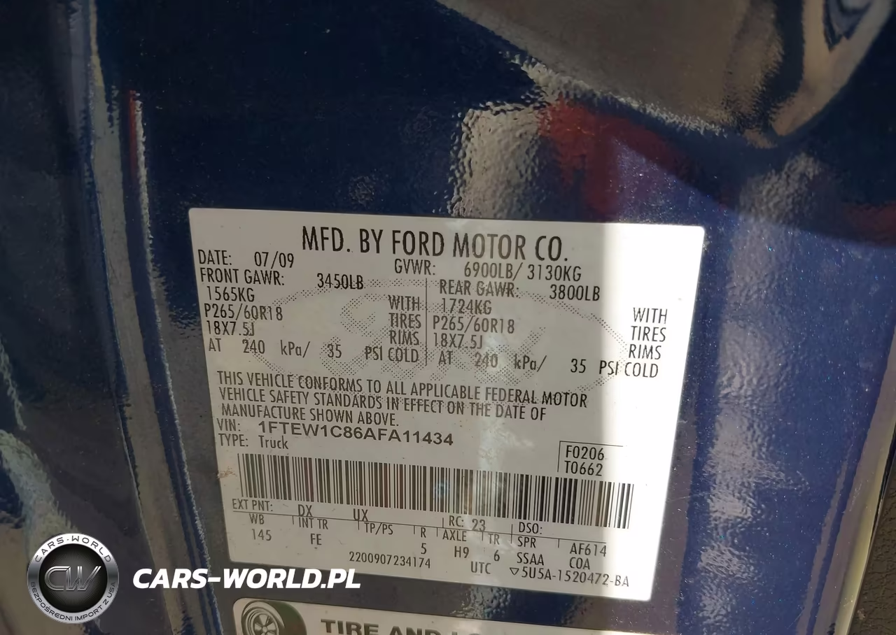 2010 Ford F-150 Fx2 Sport-Xl-Xlt VIN:1FTEW1C86AFA11434 - 9
