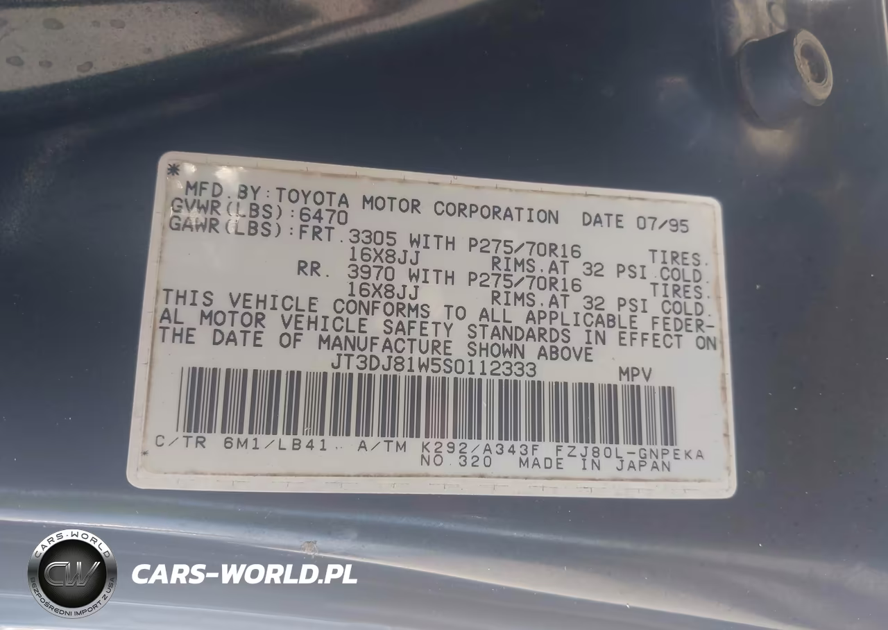 1995 Toyota Land Cruiser Dj81 VIN:JT3DJ81W5S0112333 - 9