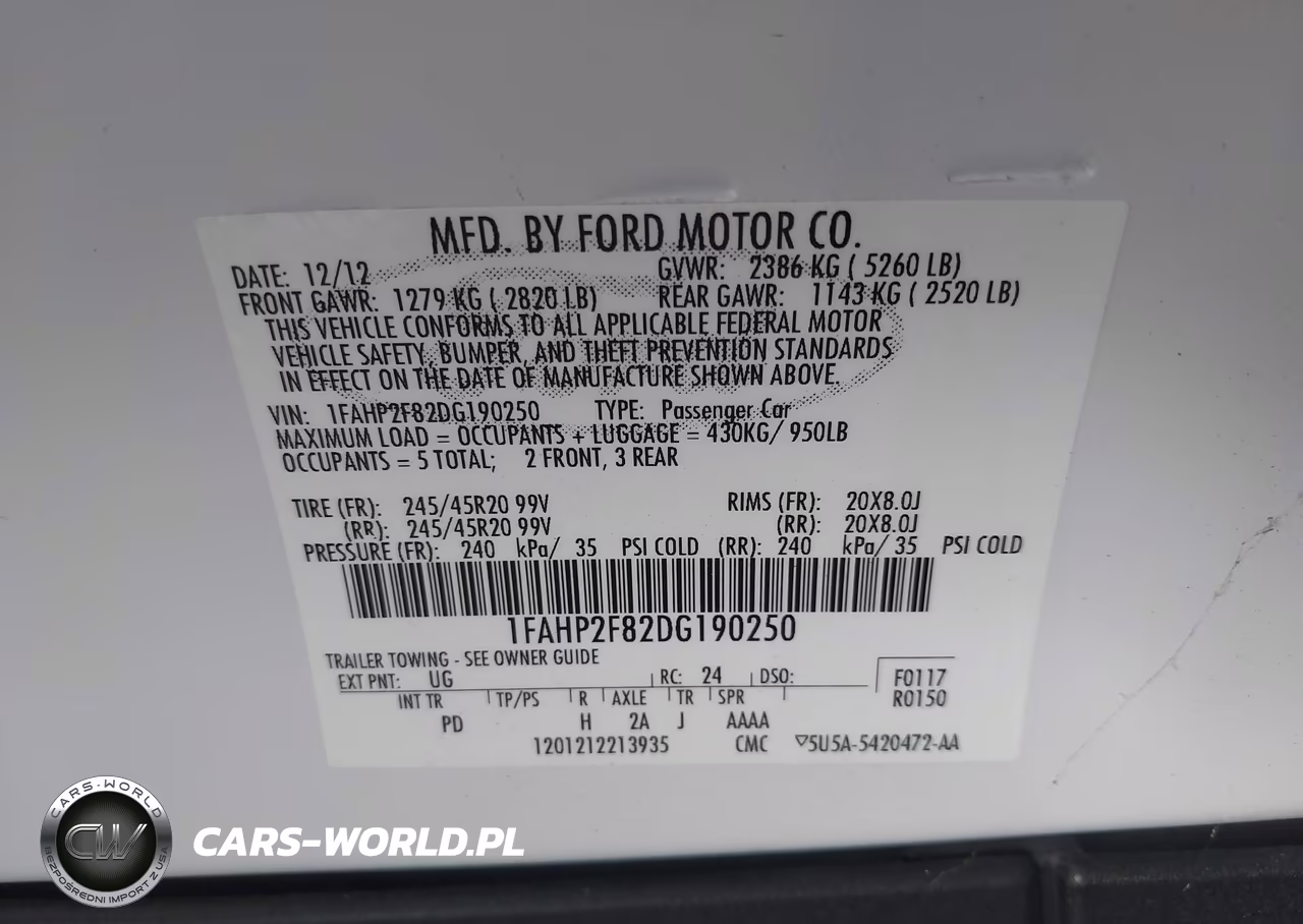 2013 Ford Taurus Limited VIN:1FAHP2F82DG190250 - 9