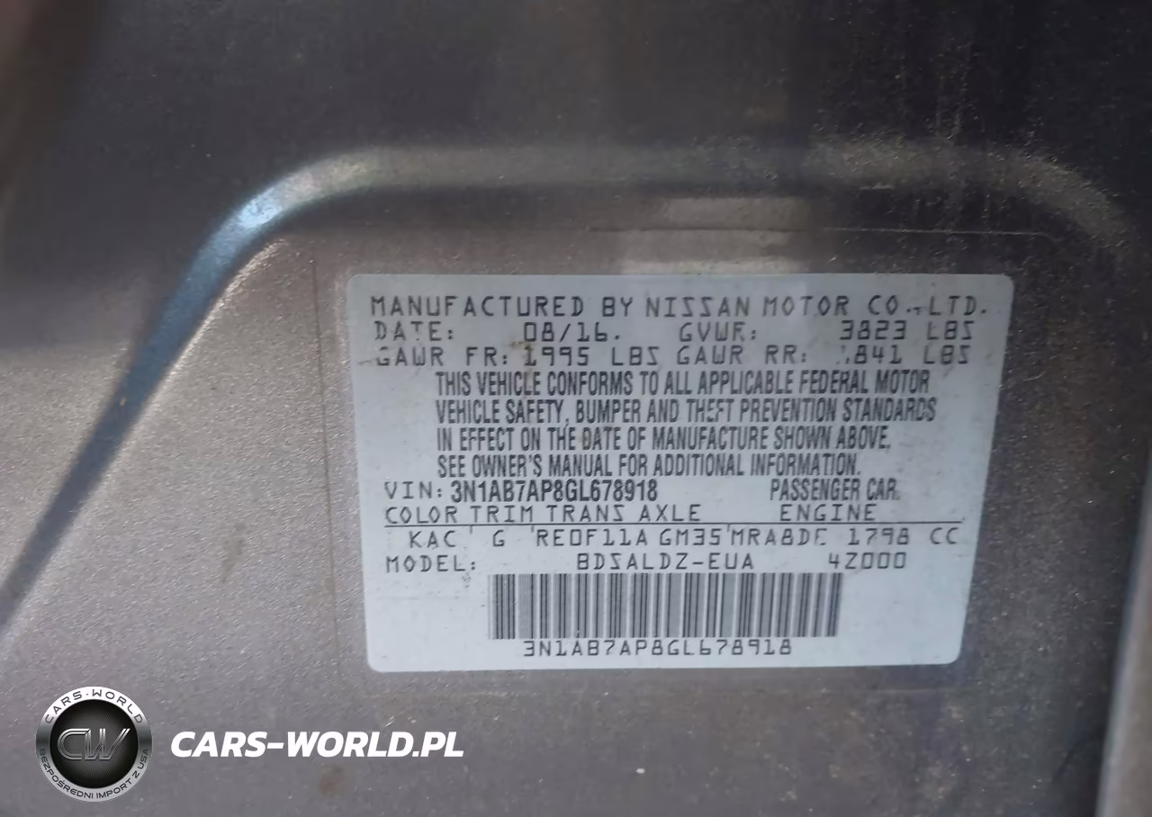 2016 Nissan Sentra Sv VIN:3N1AB7AP8GL678918 - 9