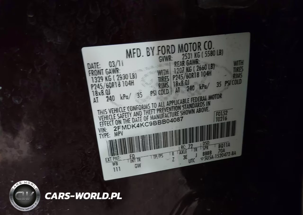 2011 Ford Edge Limited VIN:2FMDK4KC9BBB04087 - 9