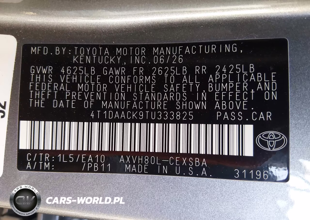 2026 Toyota Camry Se VIN:4T1DAACK9TU333825 - 9