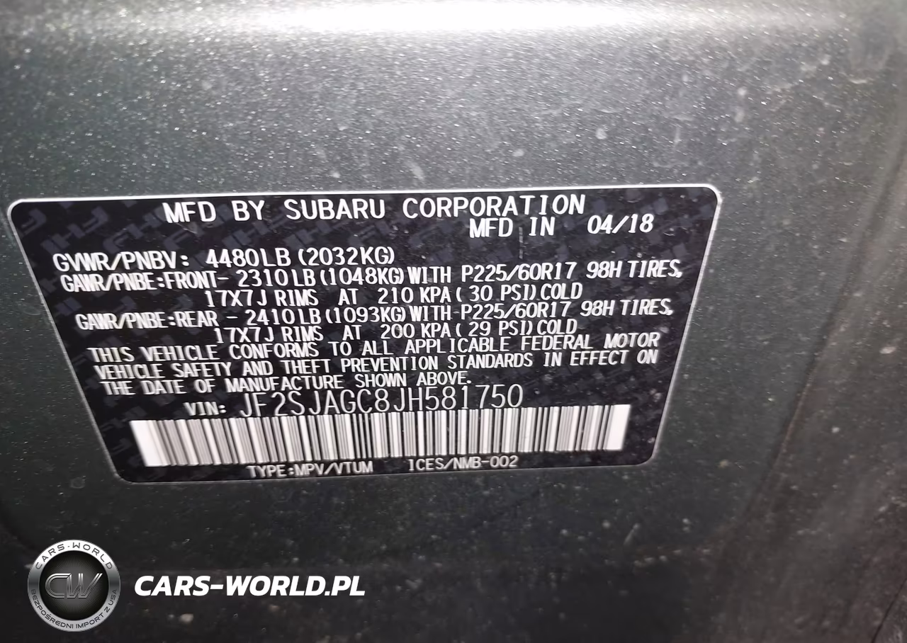 2018 Subaru Forester 2.5I Premium VIN:JF2SJAGC8JH581750 - 9