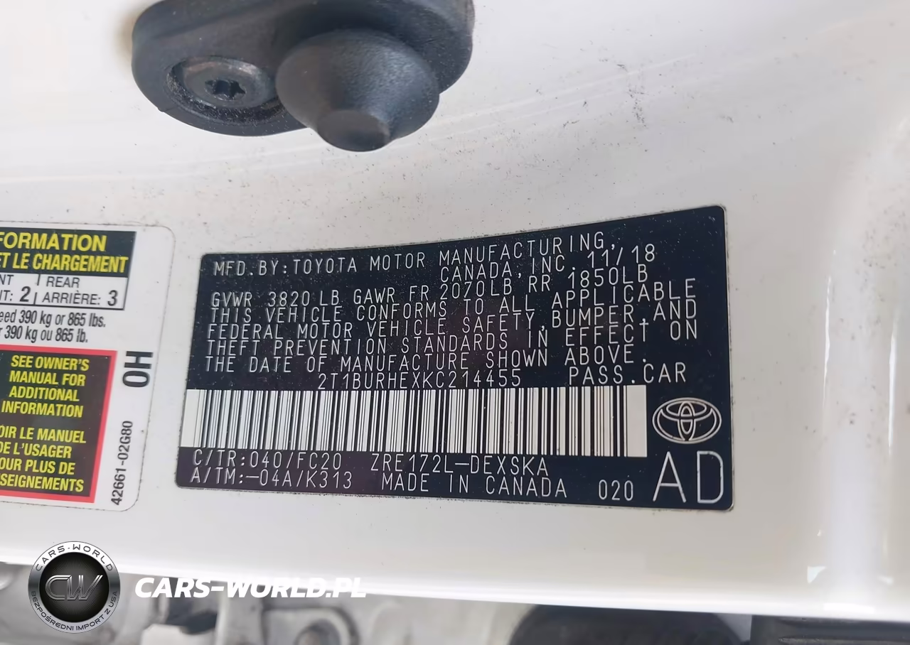 2019 Toyota Corolla Se VIN:2T1BURHEXKC214455 - 9