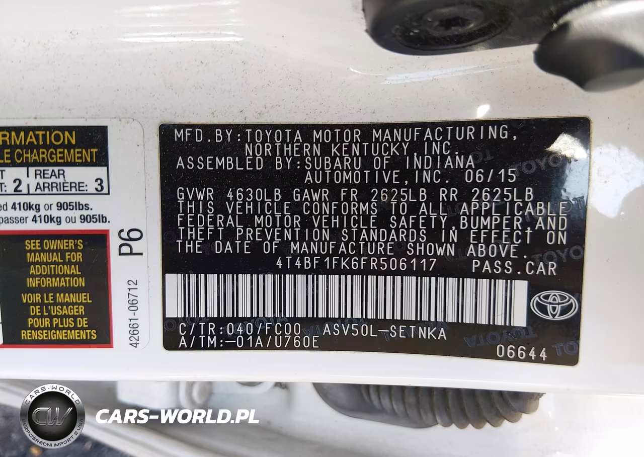 2015 Toyota Camry Le VIN:4T4BF1FK6FR506117 - 9