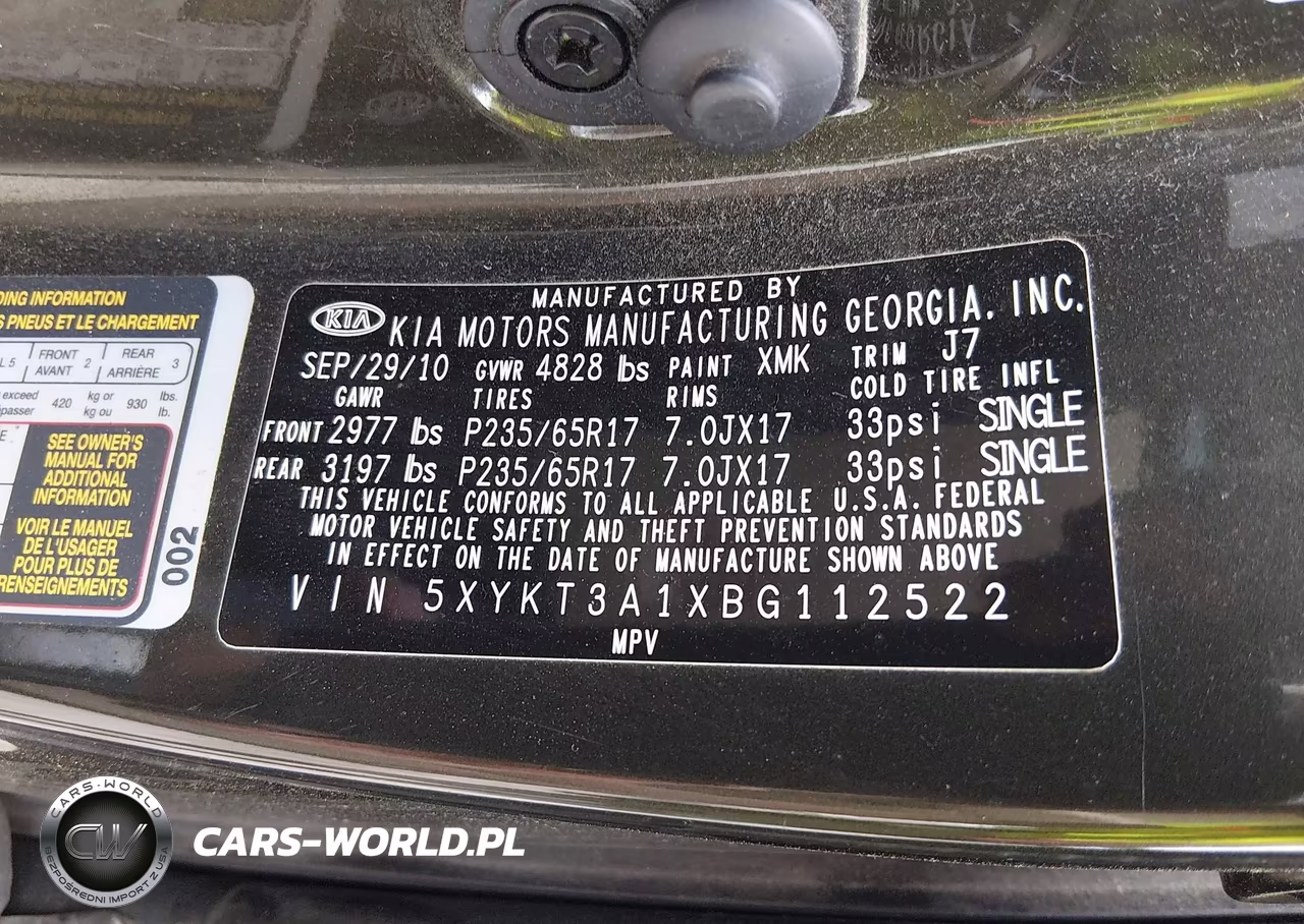 2011 Kia Sorento Lx VIN:5XYKT3A1XBG112522 - 9