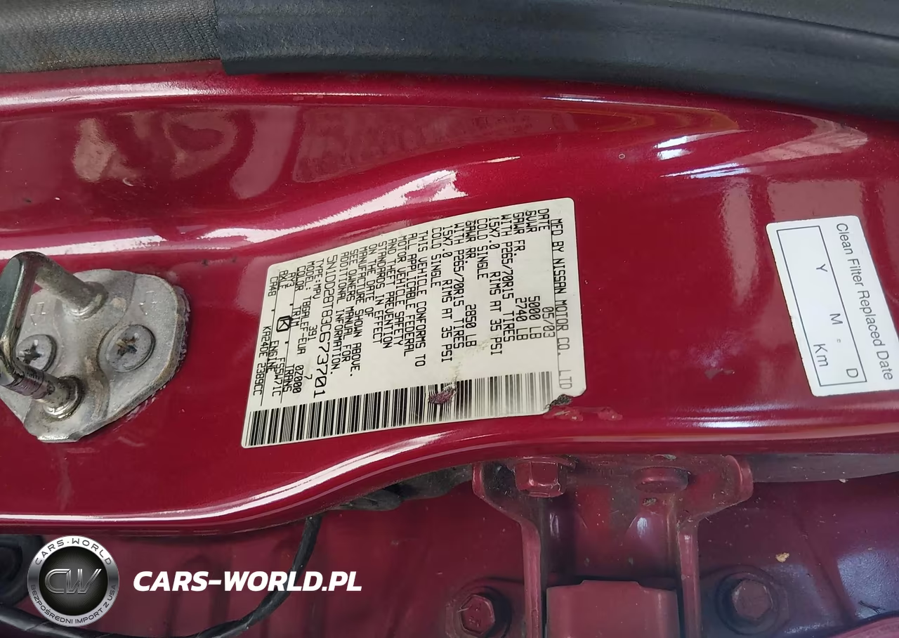 2003 Nissan Xterra Xe I4 VIN:5N1DD28T83C673701 - 9