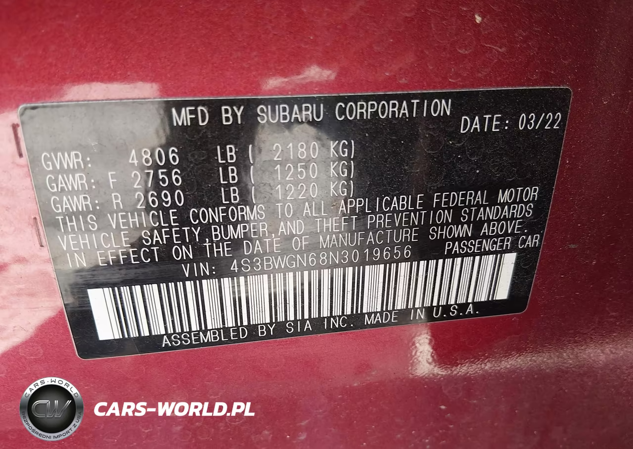 2022 Subaru Legacy Limited Xt VIN:4S3BWGN68N3019656 - 9