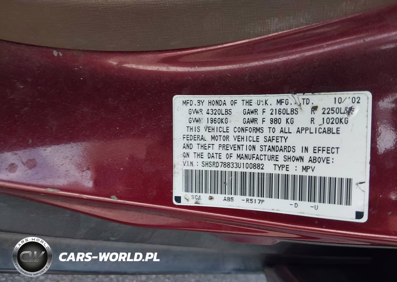 2003 Honda Cr-V Ex VIN:SHSRD78833U100882 - 9