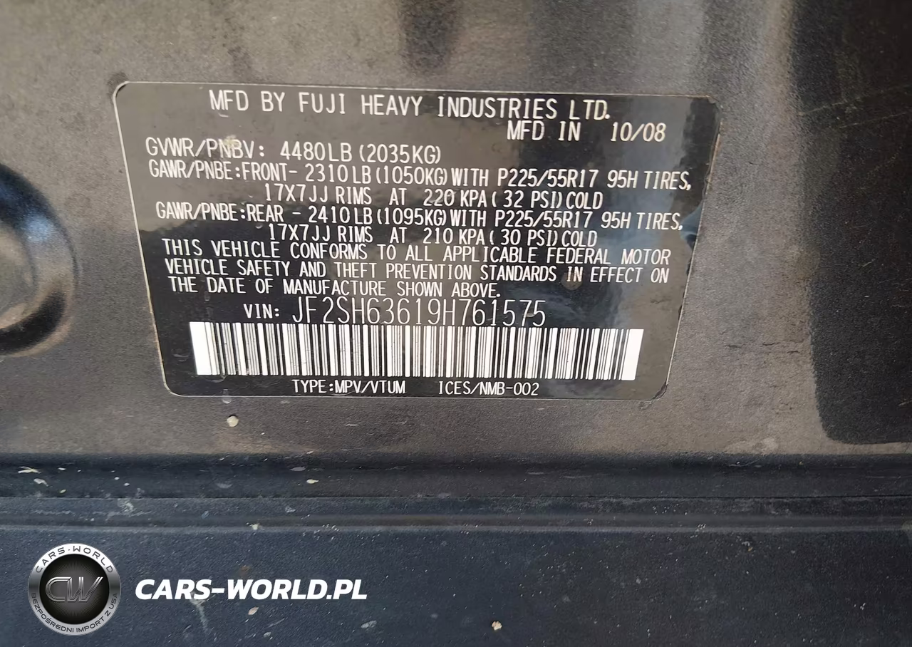 2009 Subaru Forester 2.5X VIN:JF2SH63619H761575 - 9