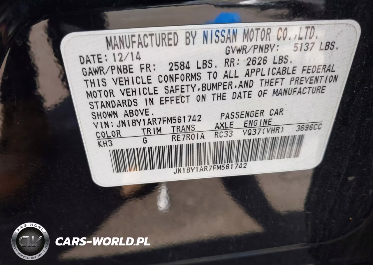 2015 Infiniti Q70 3.7X VIN:JN1BY1AR7FM561742 - 9