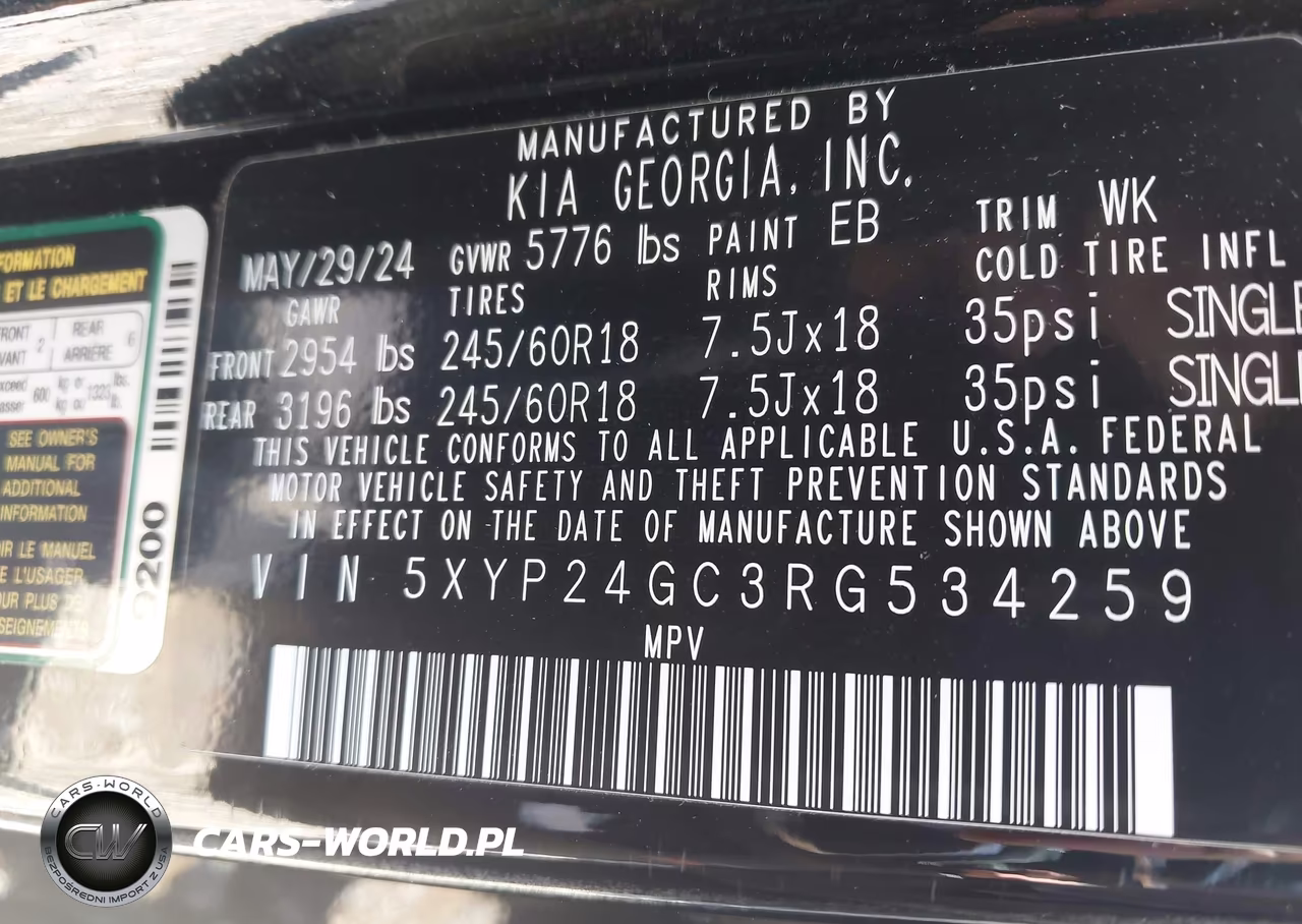 2024 Kia Telluride Lx VIN:5XYP24GC3RG534259 - 9