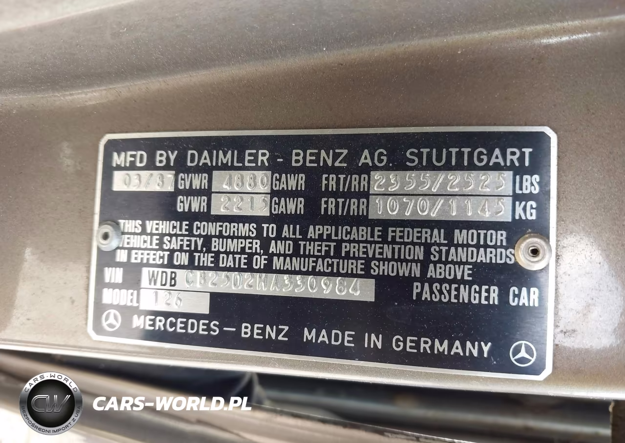 1987 Mercedes-Benz 300 Sdl VIN:WDBCB25D2HA330984 - 9