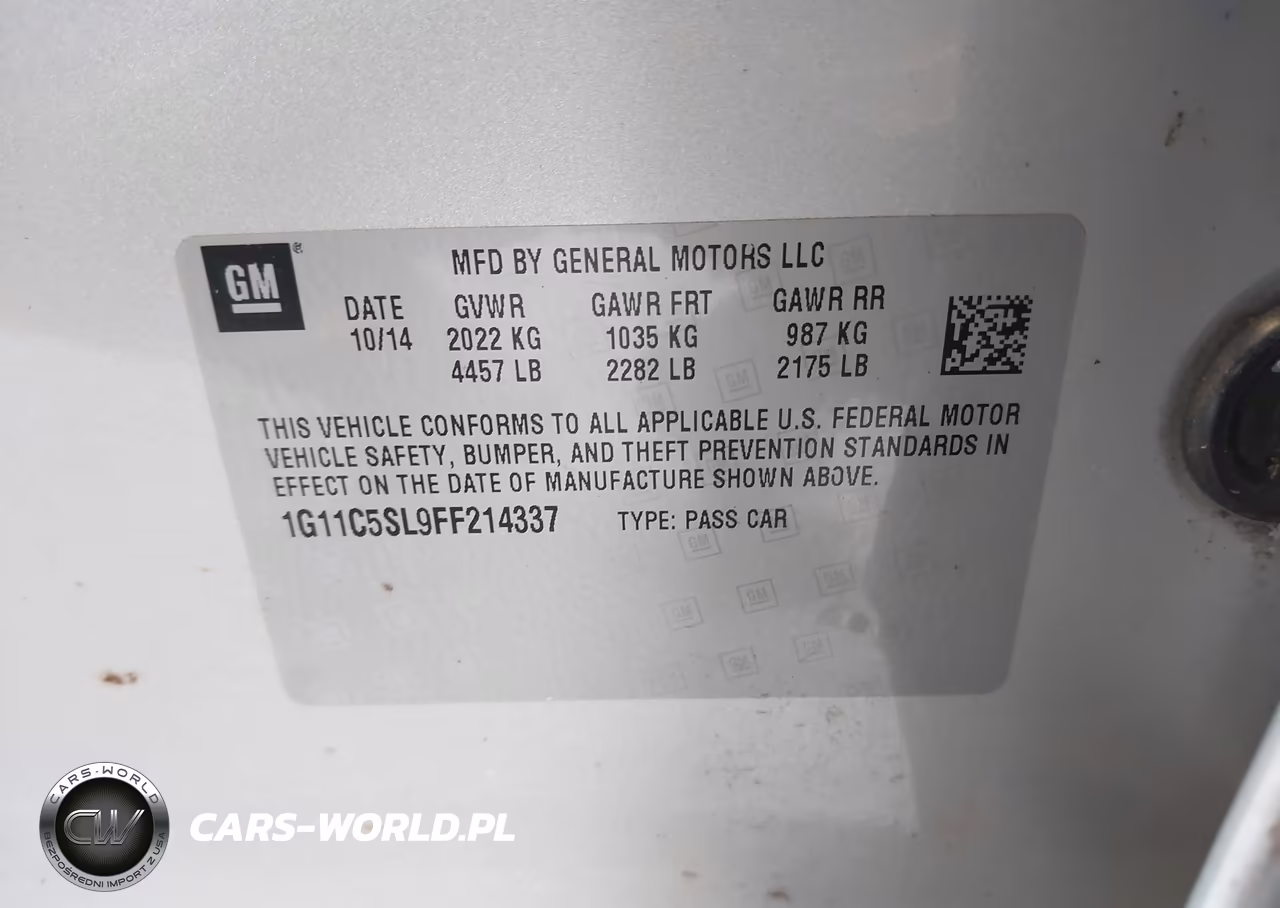 2015 Chevrolet Malibu 1Lt VIN:1G11C5SL9FF214337 - 9