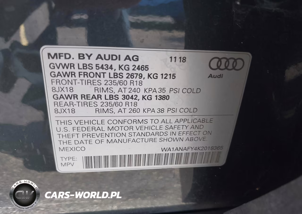2019 Audi Q5 45 Premium VIN:WA1ANAFY4K2018365 - 9