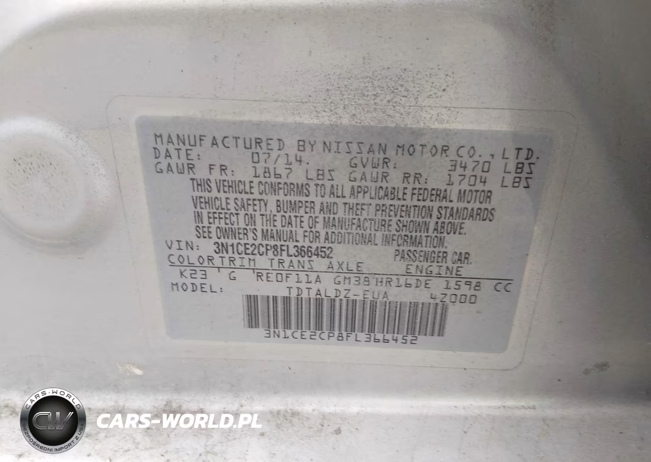 2015 Nissan Versa Note Sv VIN:3N1CE2CP8FL366452 - 9