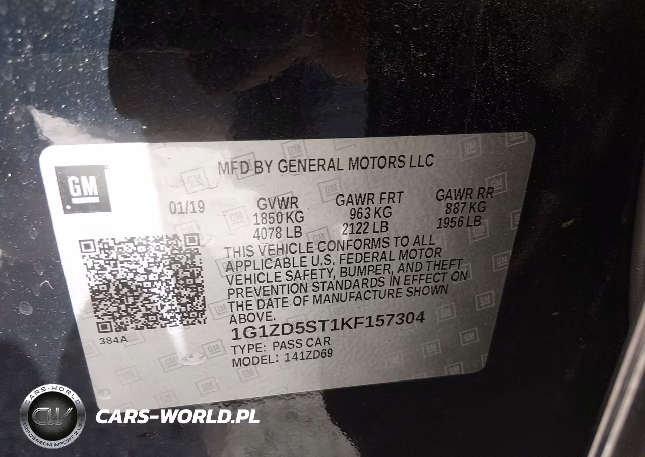 2019 Chevrolet Malibu Lt VIN:1G1ZD5ST1KF157304 - 9