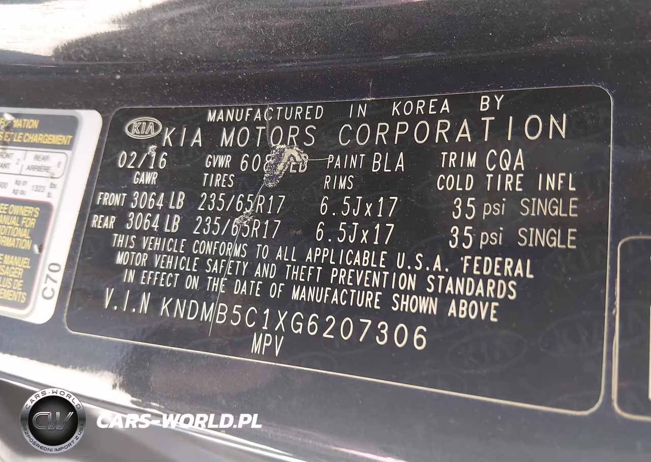 2016 Kia Sedona Lx VIN:KNDMB5C1XG6207306 - 9