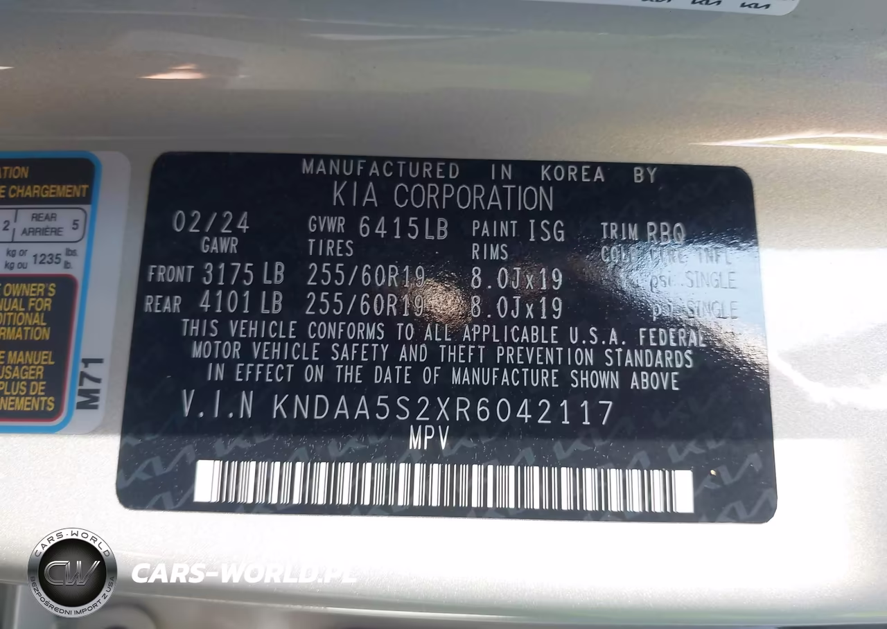 2024 Kia Ev9 Light Short Range VIN:KNDAA5S2XR6042117 - 9