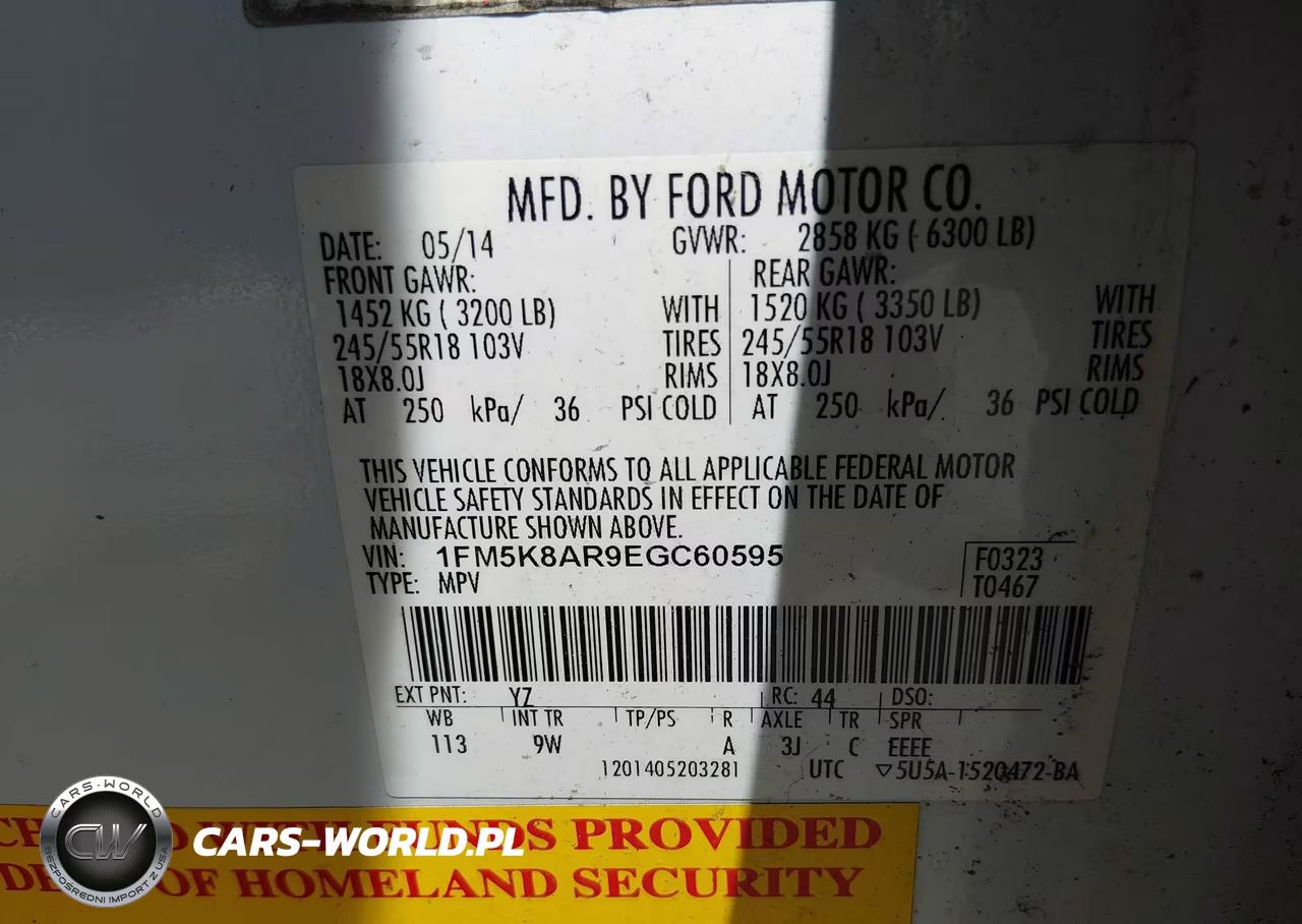 2014 Ford Utility Police Interceptor VIN:1FM5K8AR9EGC60595 - 9
