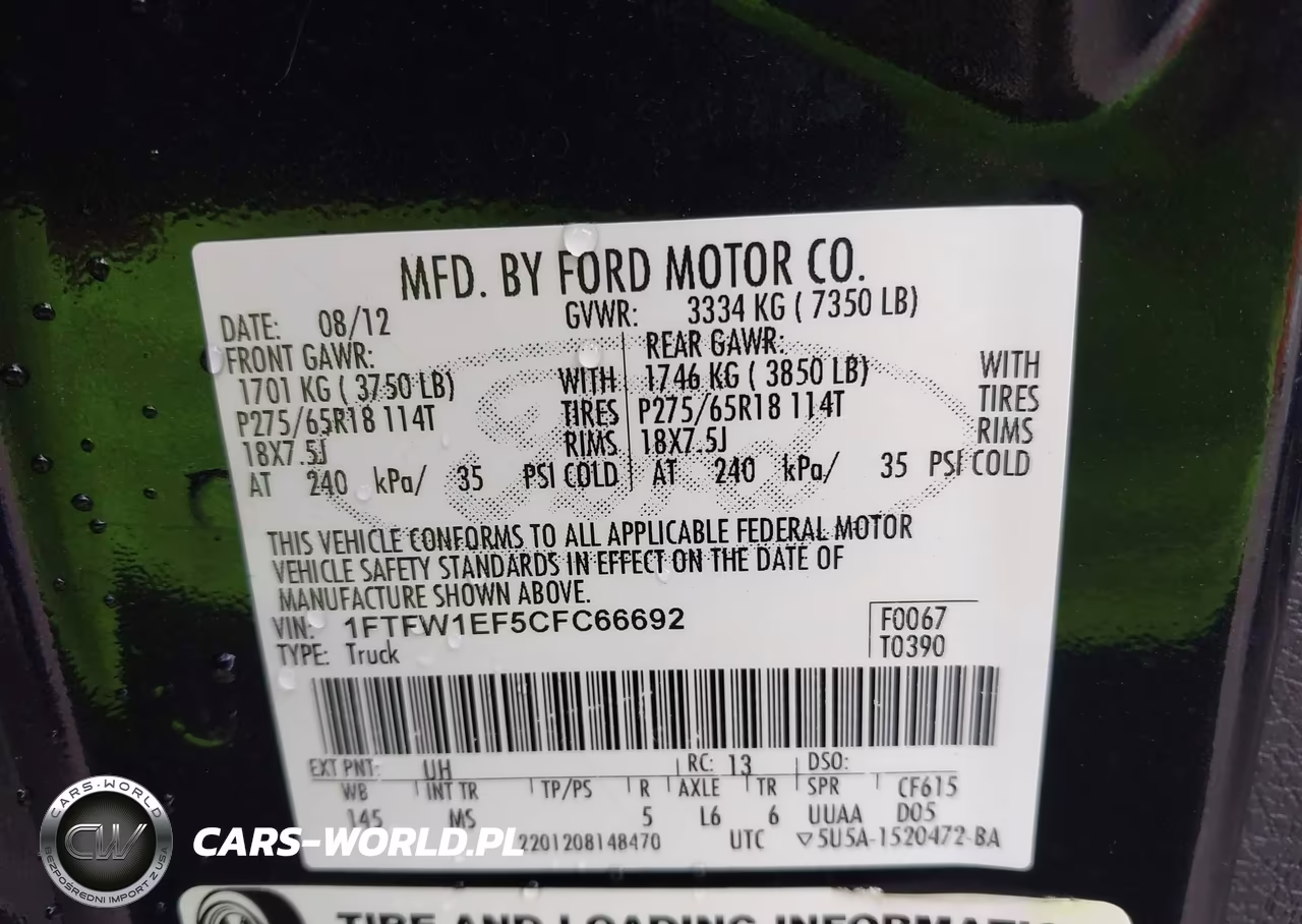 2012 Ford F-150 Xlt VIN:1FTFW1EF5CFC66692 - 9