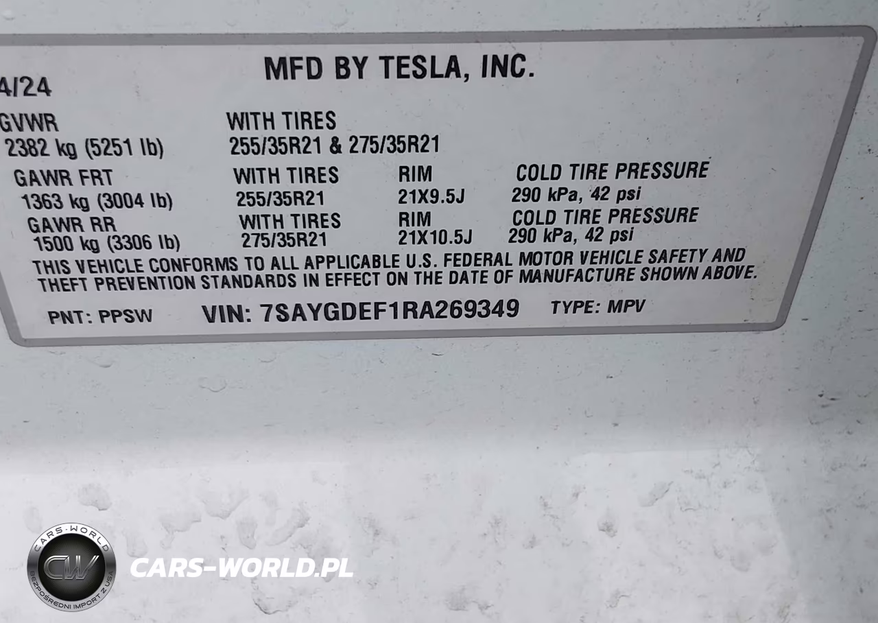 2024 Tesla Model Y Performance Dual Motor All-Wheel Drive VIN:7SAYGDEF1RA269349 - 9