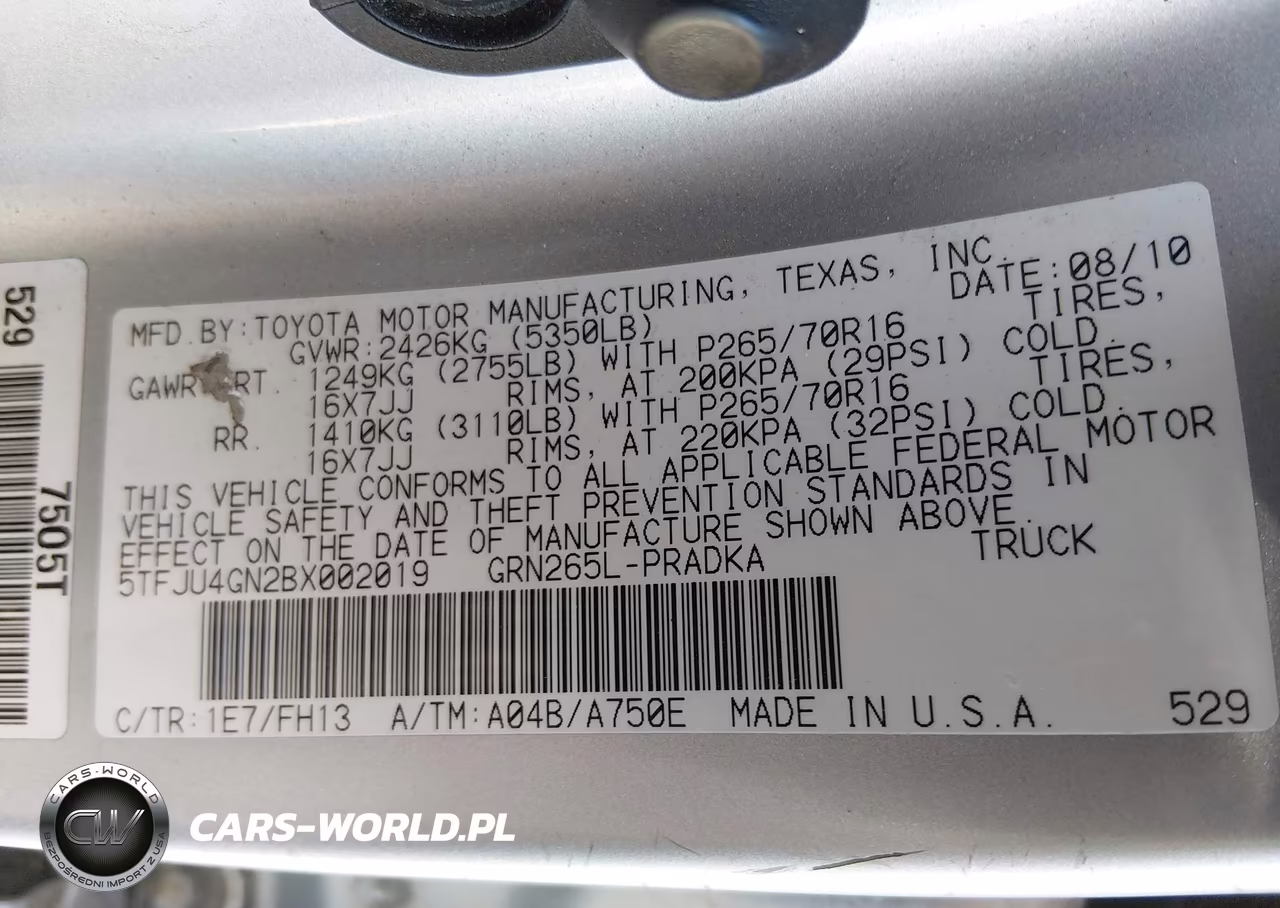 2011 Toyota Tacoma Prerunner V6 VIN:5TFJU4GN2BX002019 - 9