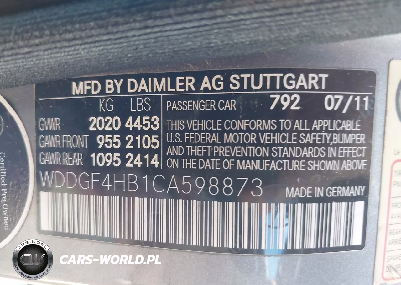 2012 Mercedes-Benz C 250 Luxury VIN:WDDGF4HB1CA598873 - 9