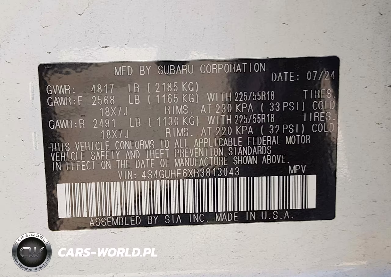 2024 Subaru Crosstrek Sport VIN:4S4GUHF6XR3813043 - 9