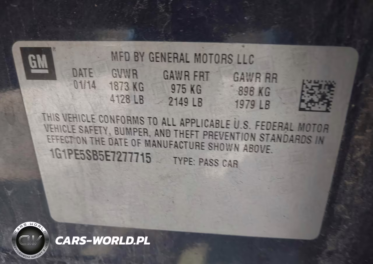 2014 Chevrolet Cruze 2Lt Auto VIN:1G1PE5SB5E7277715 - 9
