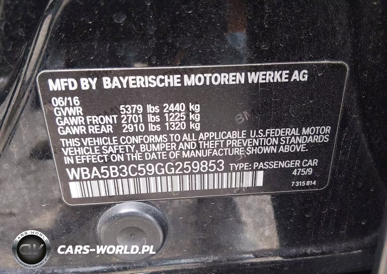 2016 BMW 535I xDrive VIN:WBA5B3C59GG259853 - 9