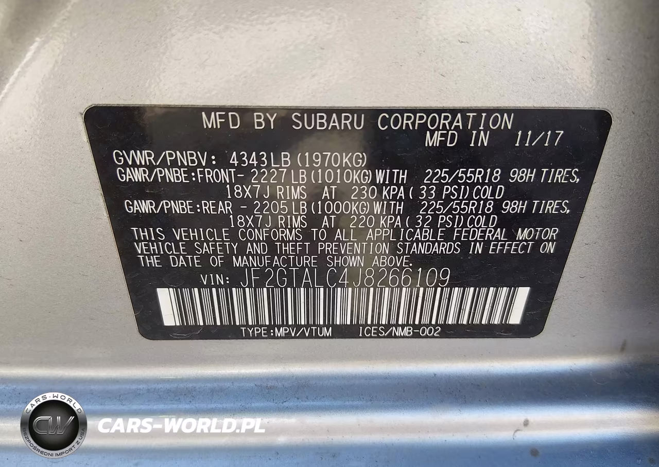 2018 Subaru Crosstrek 2.0I Limited VIN:JF2GTALC4J8266109 - 9