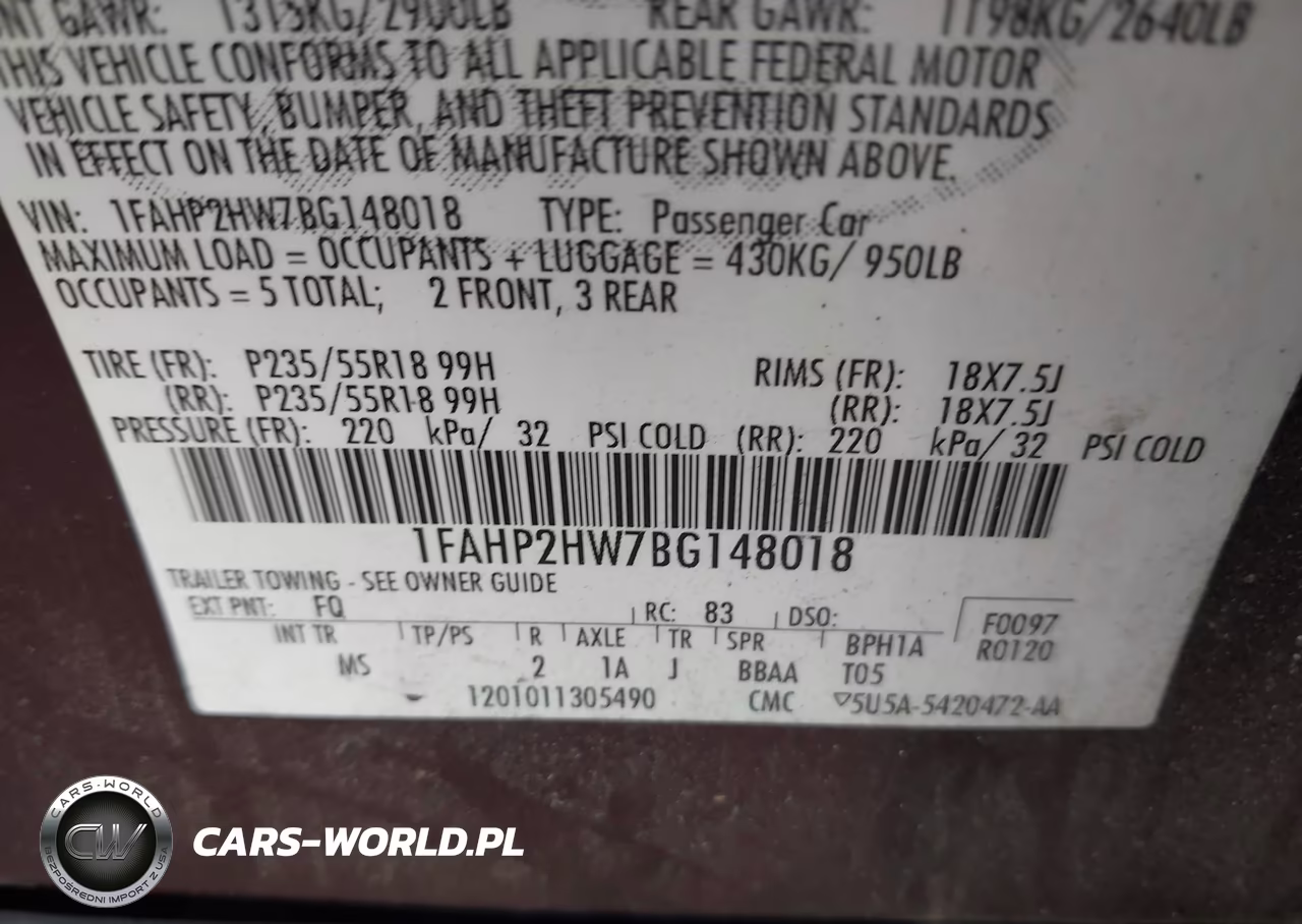 2011 Ford Taurus Sel VIN:1FAHP2HW7BG148018 - 9
